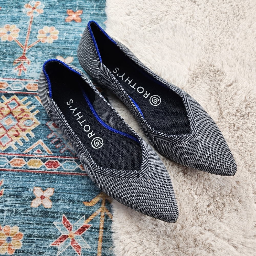 Rothy's Pointed Toe Flats Grey Women's Size 7
